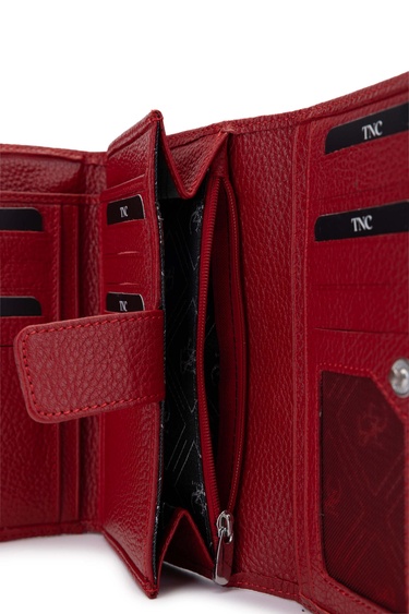  Tamer Tanca Kadın Hakiki Deri Kırmızı Cüzdan Cuzdan