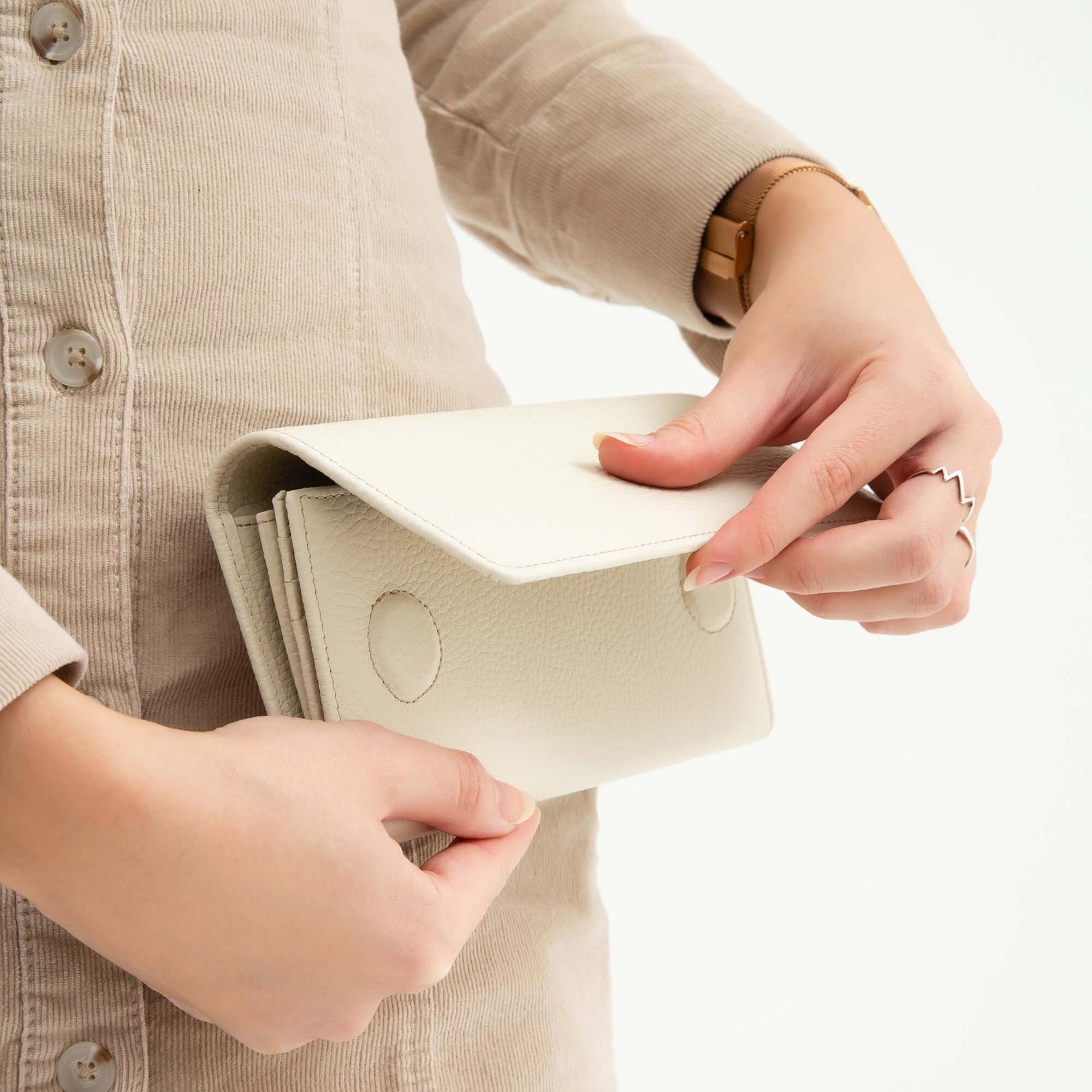 Tamer Tanca Kadın Hakiki Deri Bej Günlük Cuzdan