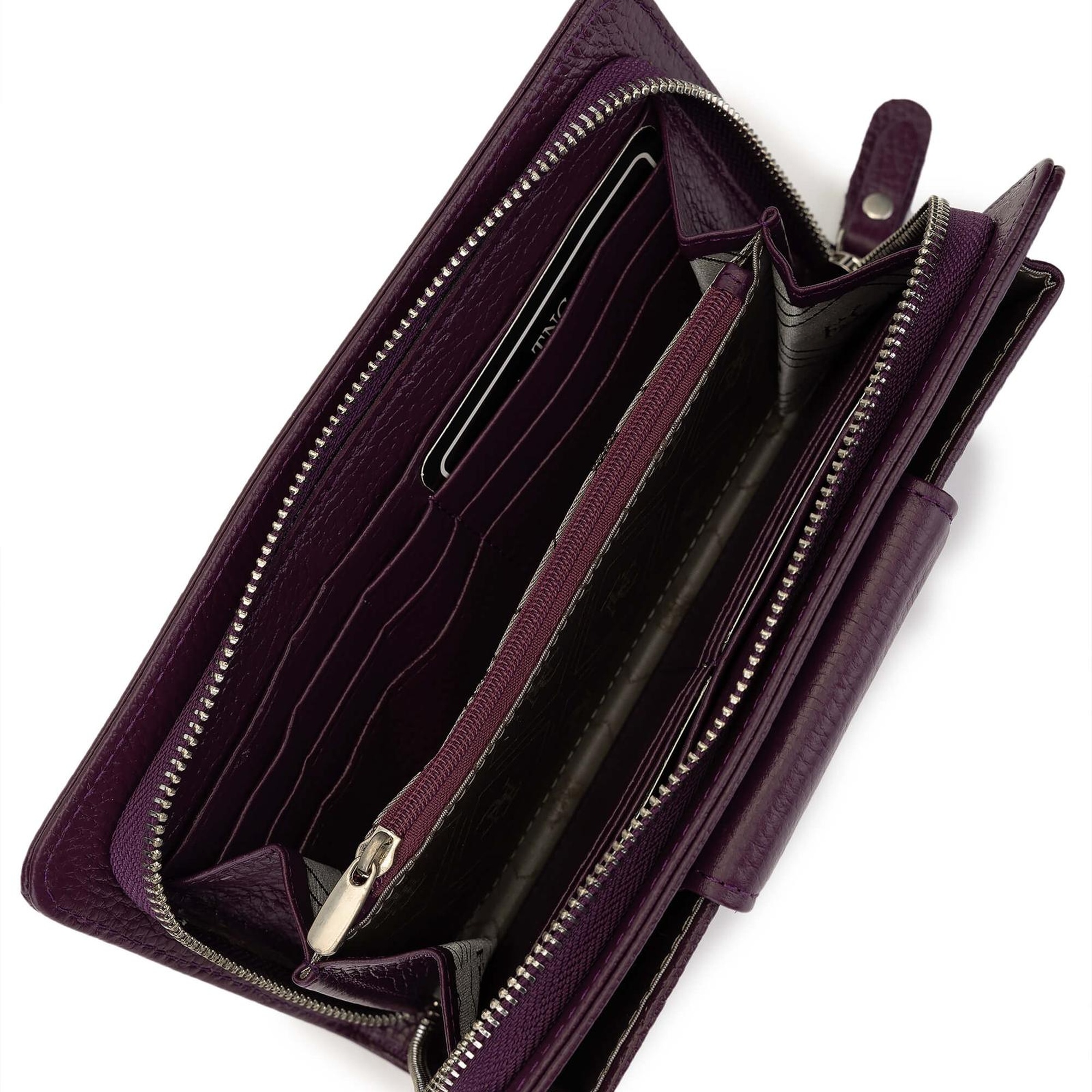 Tamer Tanca Kadın Hakiki Deri Mor Günlük Cuzdan