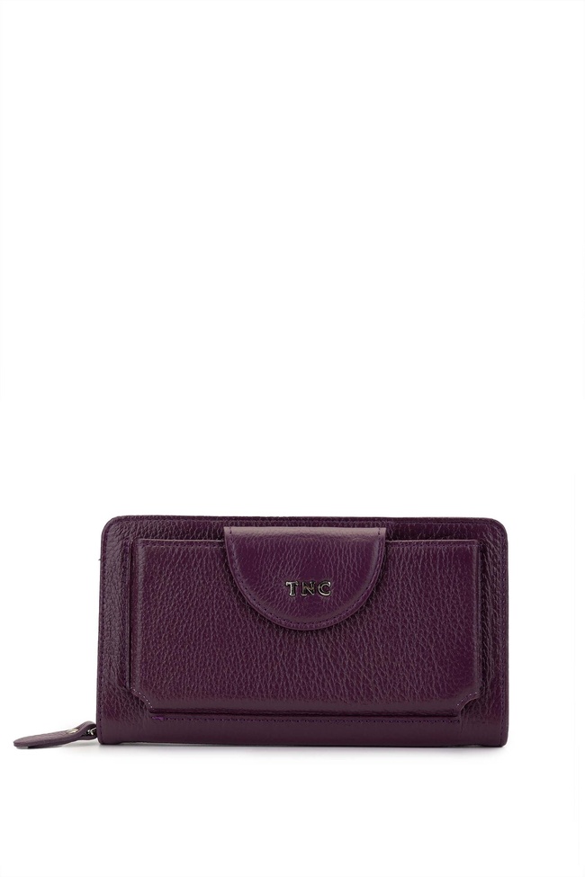  Tamer Tanca Kadın Hakiki Deri Mor Günlük Cuzdan