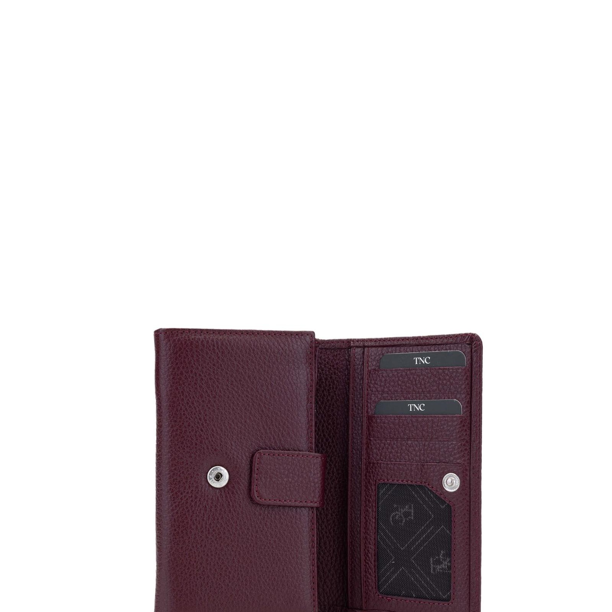 Tamer Tanca Kadın Hakiki Deri Bordo Cüzdan Cuzdan