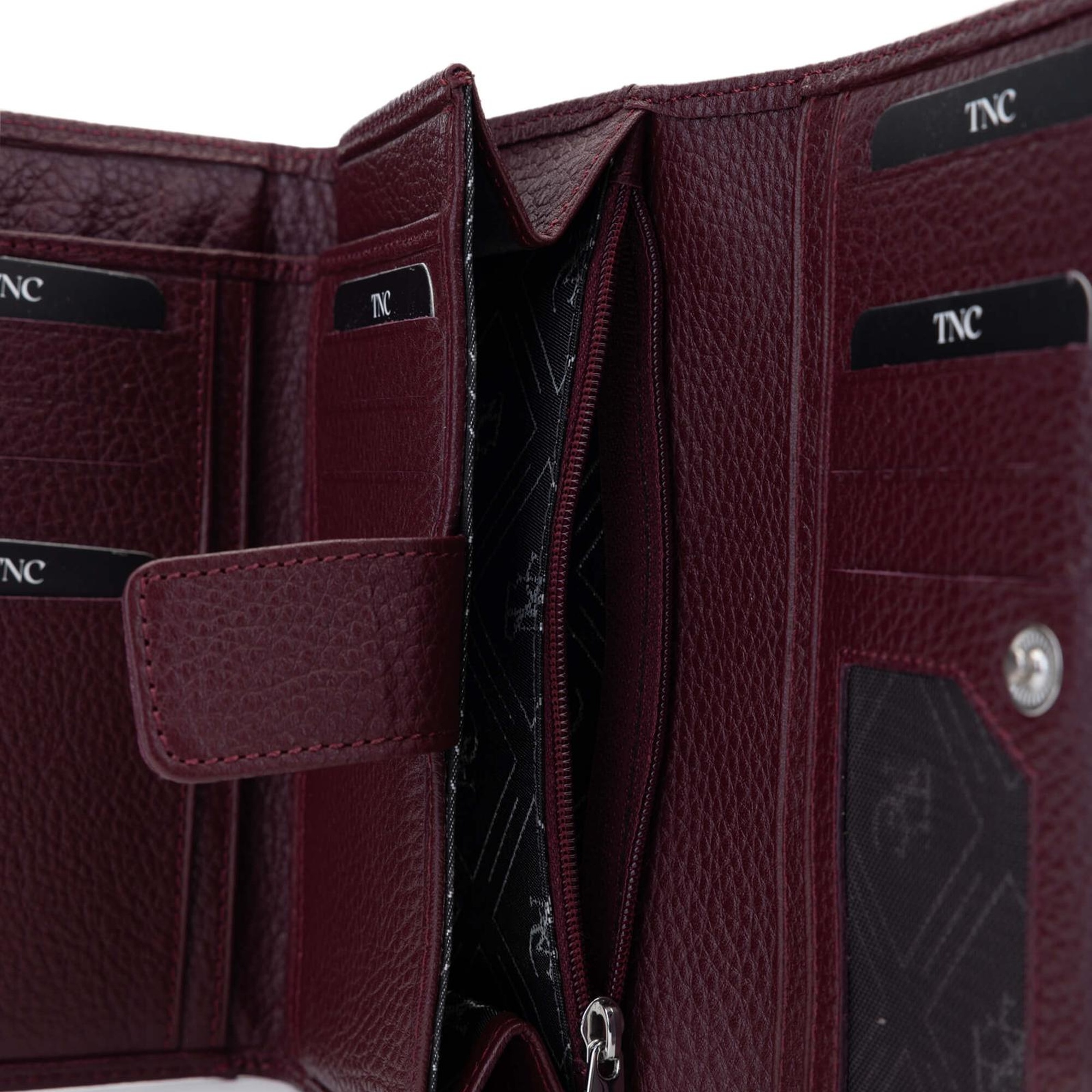 Tamer Tanca Kadın Hakiki Deri Bordo Cüzdan Cuzdan