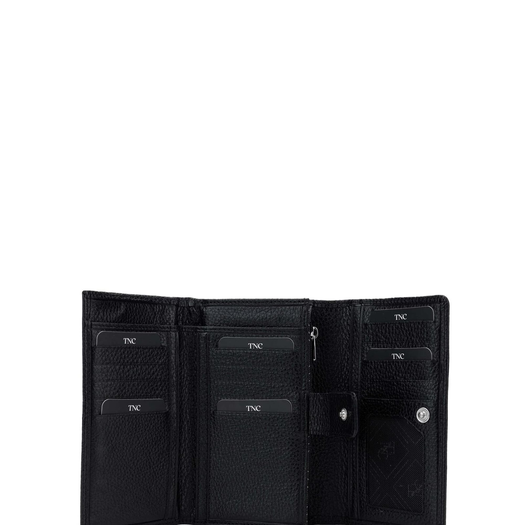 Tamer Tanca Kadın Hakiki Deri Siyah Cüzdan Cuzdan