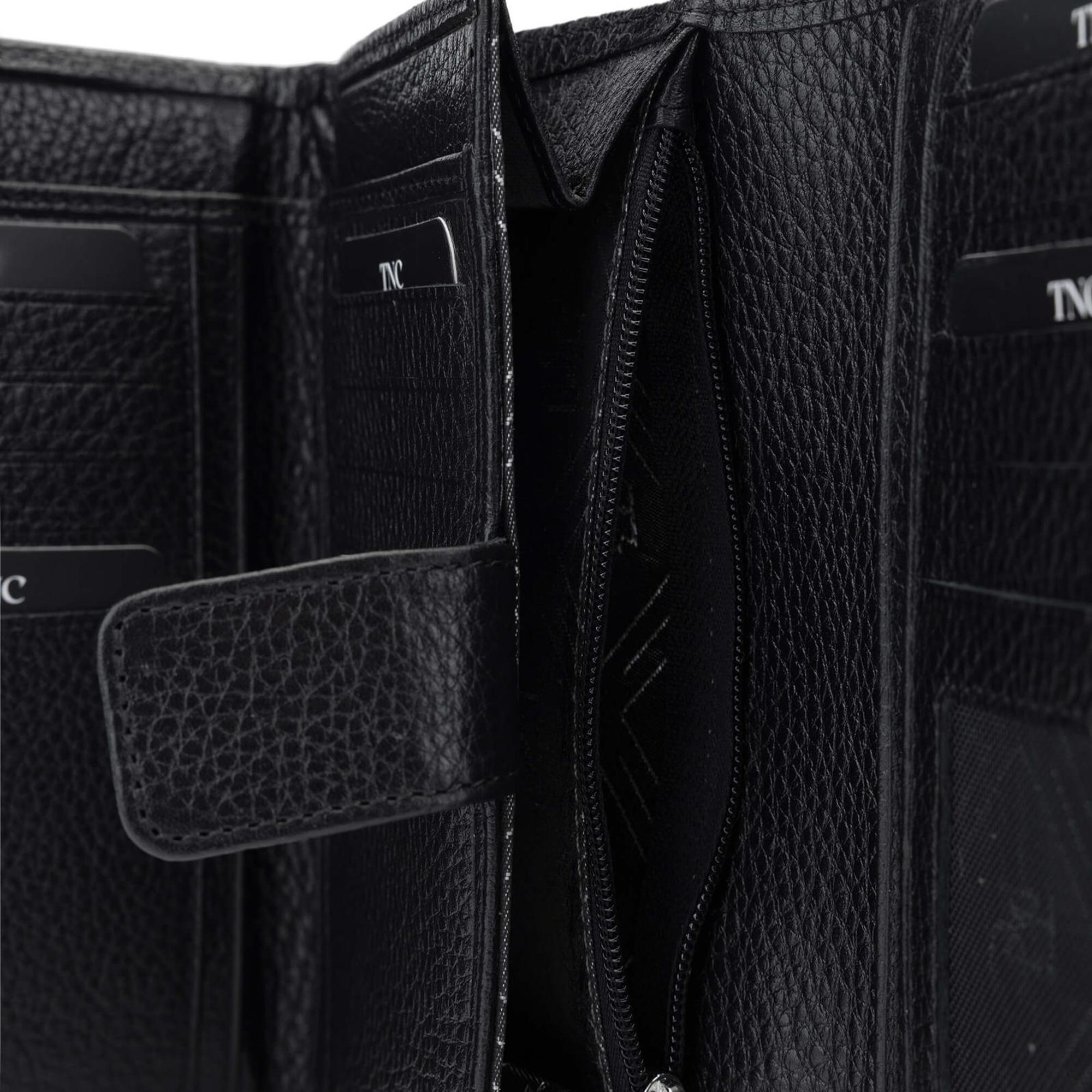 Tamer Tanca Kadın Hakiki Deri Siyah Cüzdan Cuzdan