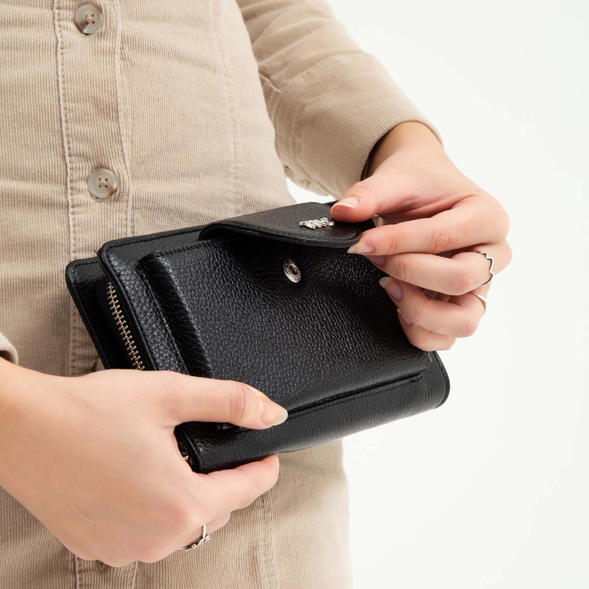 Tamer Tanca Kadın Hakiki Deri Siyah Günlük Cuzdan