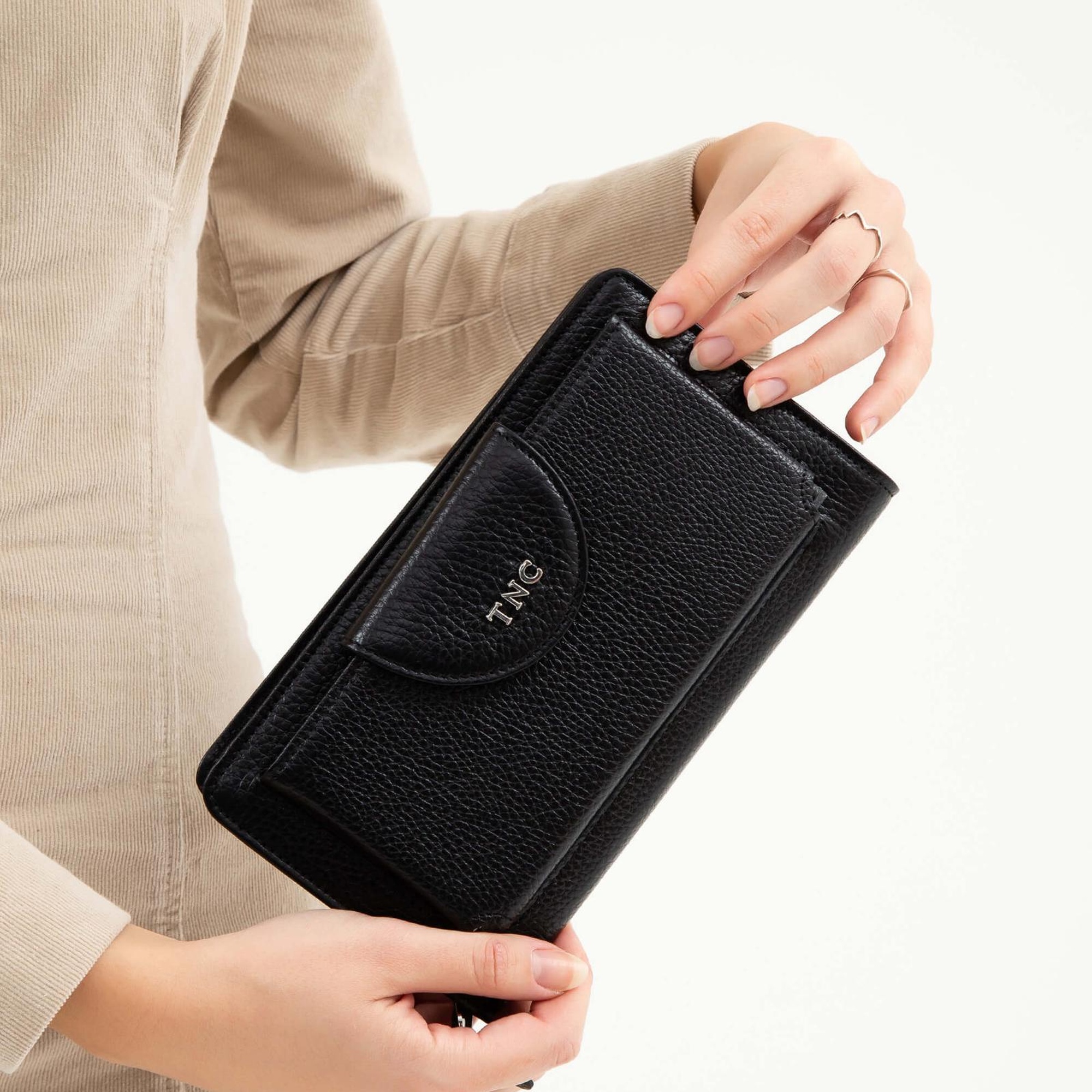 Tamer Tanca Kadın Hakiki Deri Siyah Günlük Cuzdan