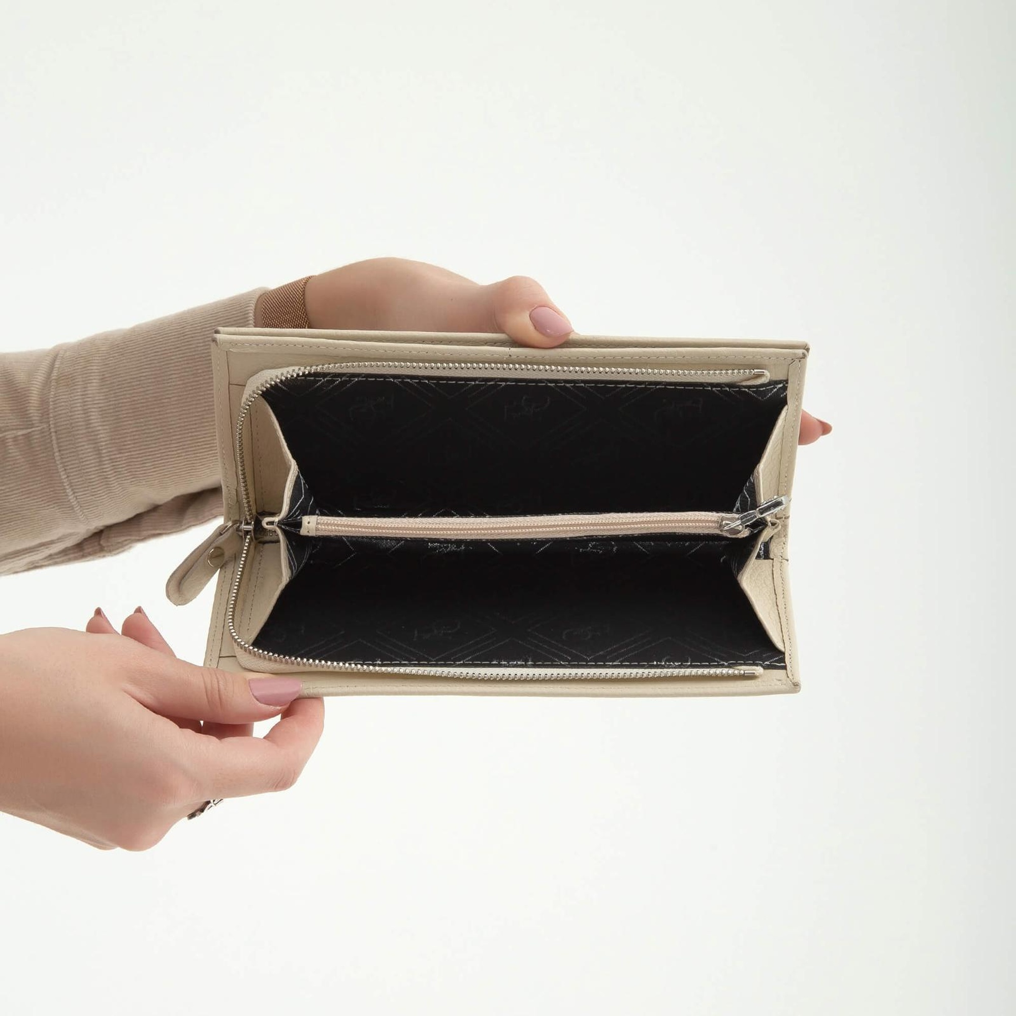 Tamer Tanca Kadın Hakiki Deri Bej Günlük Cuzdan