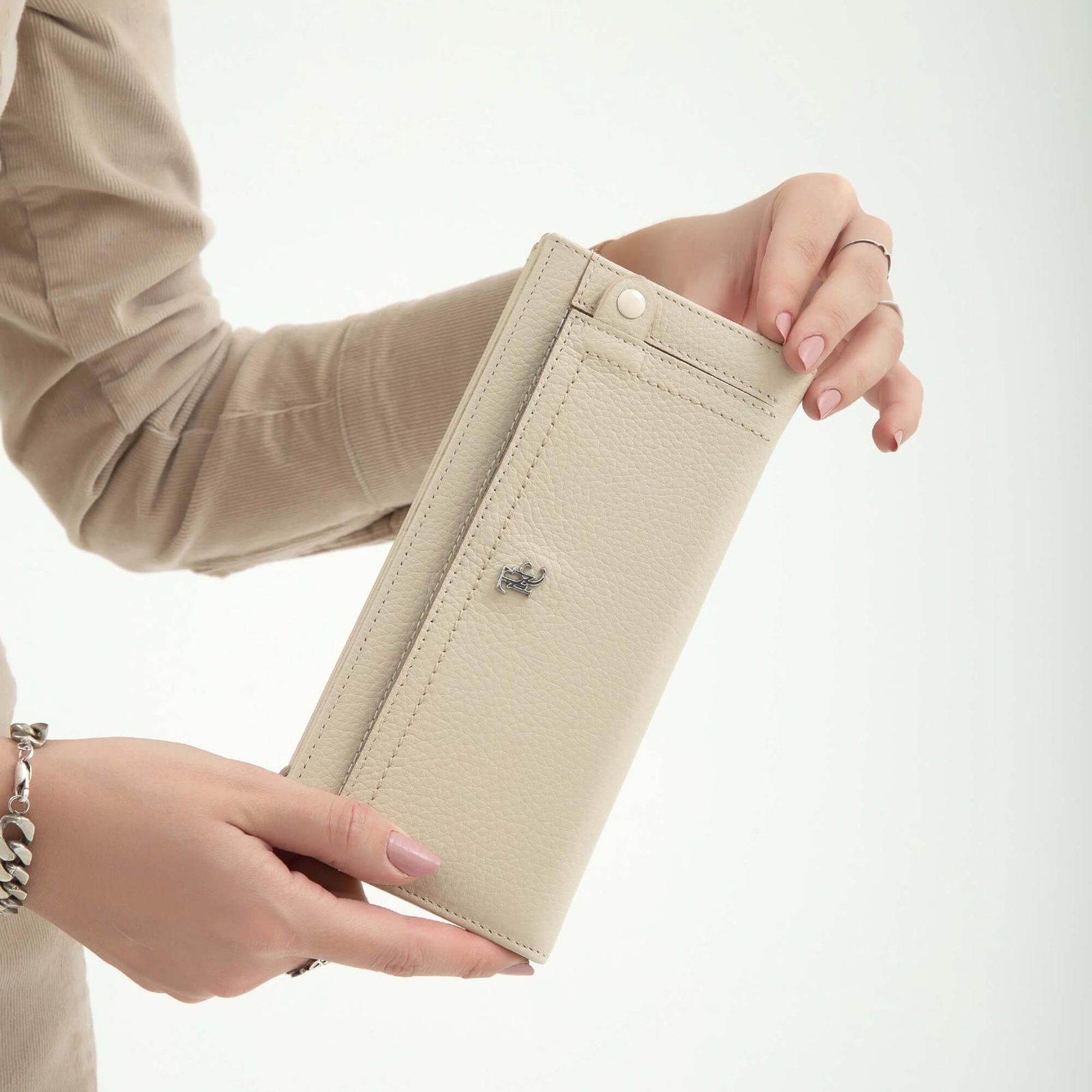 Tamer Tanca Kadın Hakiki Deri Bej Günlük Cuzdan