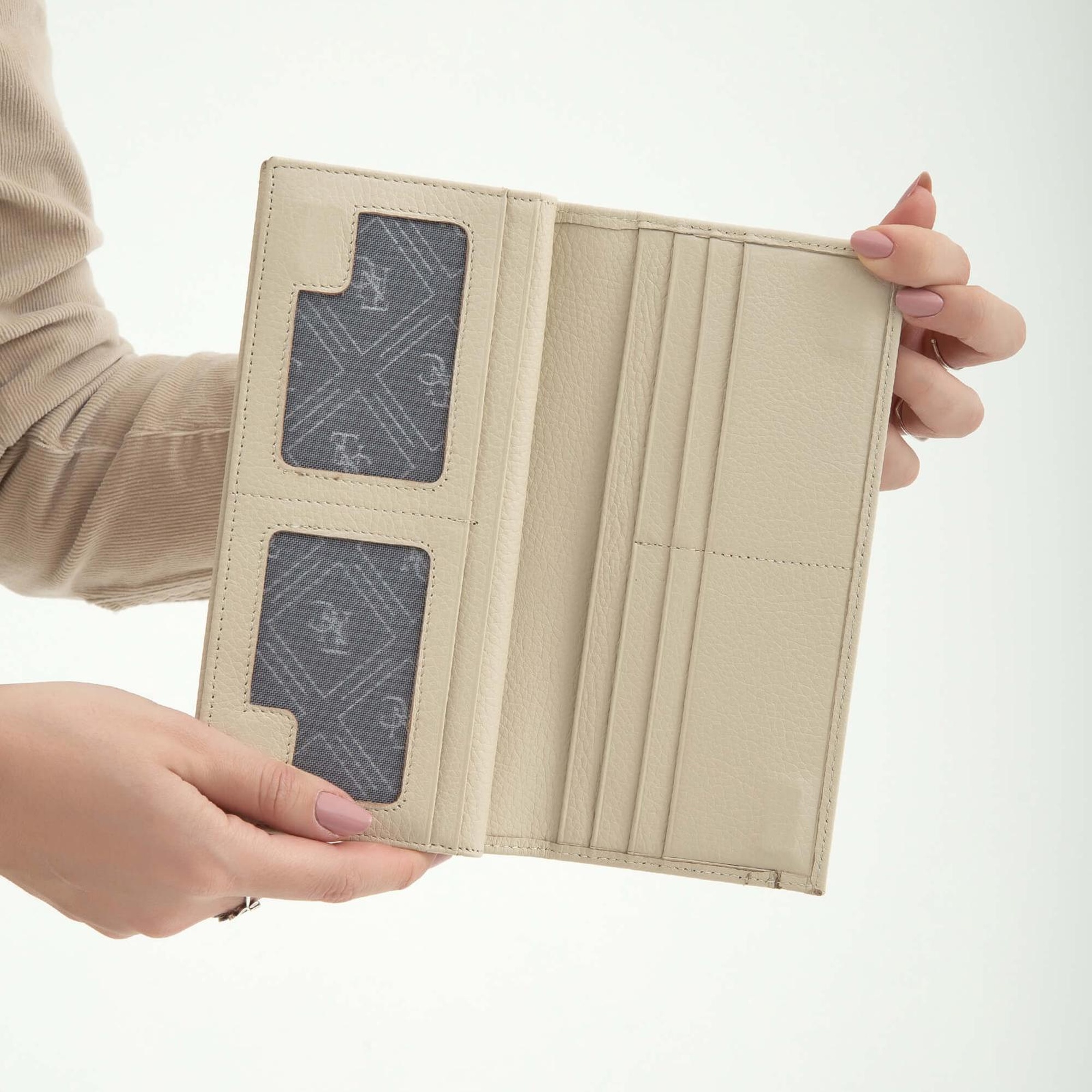 Tamer Tanca Kadın Hakiki Deri Bej Günlük Cuzdan