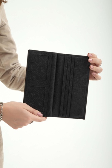  Tamer Tanca Kadın Hakiki Deri Siyah Günlük Cuzdan