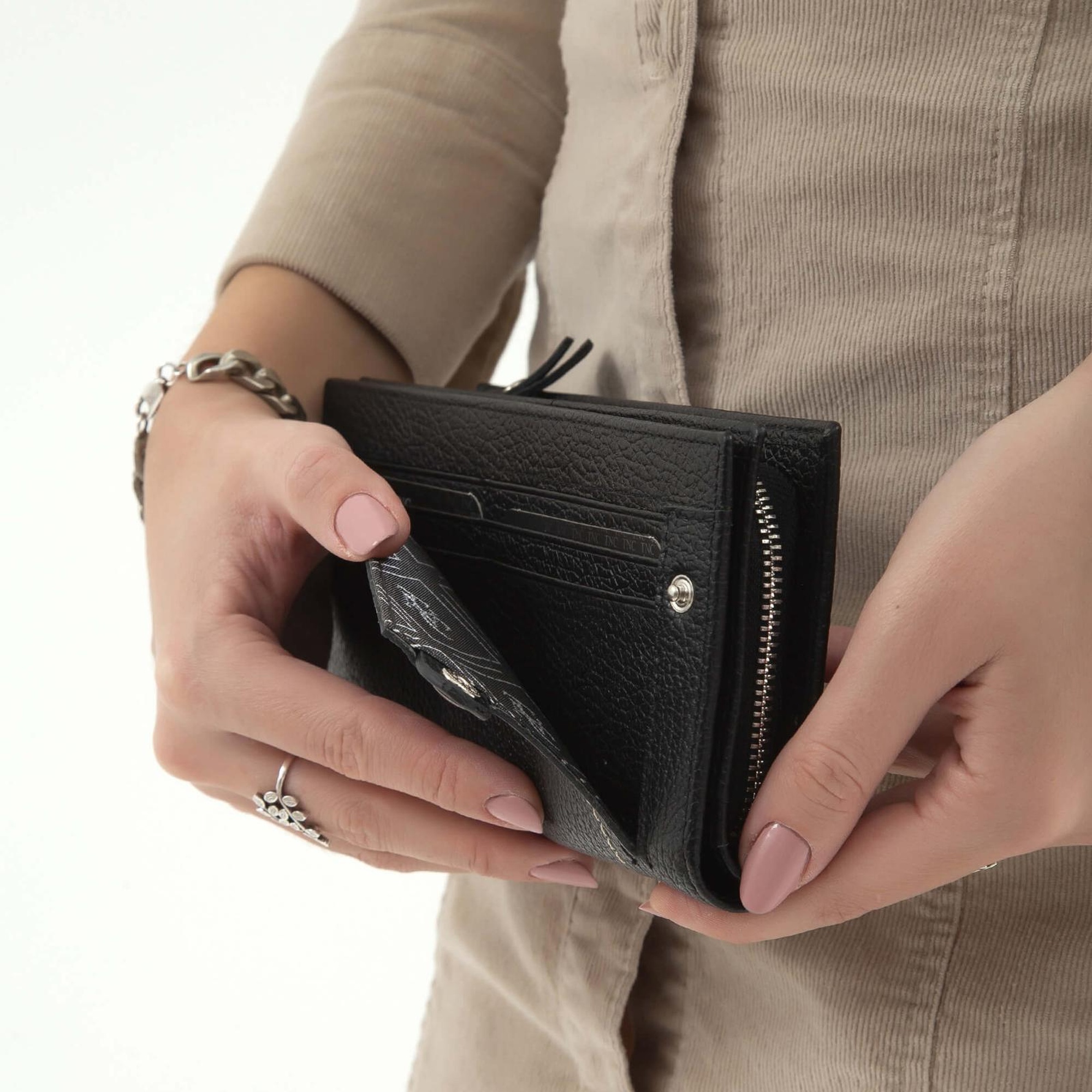 Tamer Tanca Kadın Hakiki Deri Siyah Günlük Cuzdan