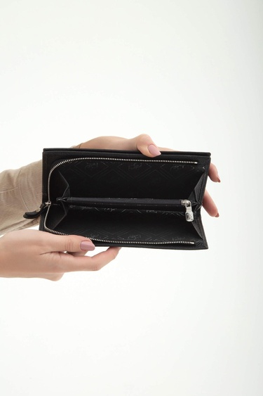  Tamer Tanca Kadın Hakiki Deri Siyah Günlük Cuzdan