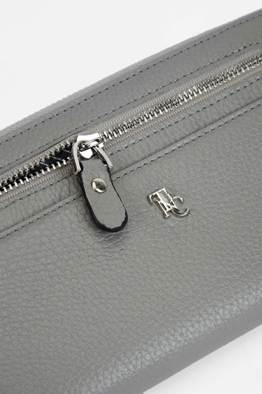  Tamer Tanca Kadın Hakiki Deri Gri Günlük Cuzdan