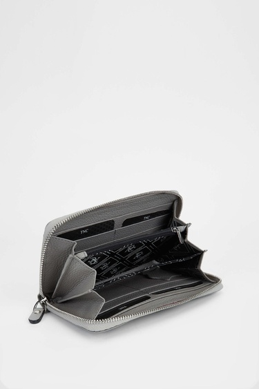  Tamer Tanca Kadın Hakiki Deri Gri Günlük Cuzdan