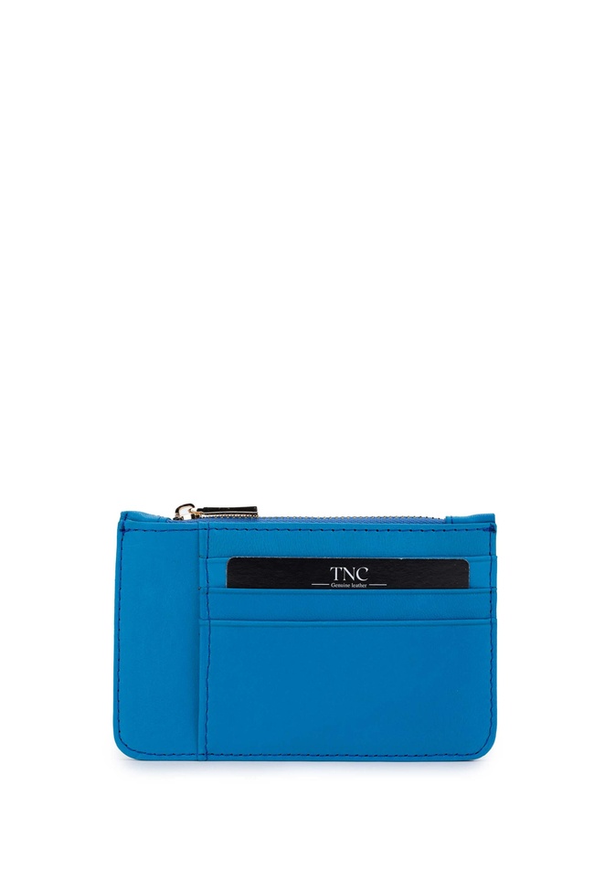  Tamer Tanca Unisex Hakiki Deri Mavi Kartlık