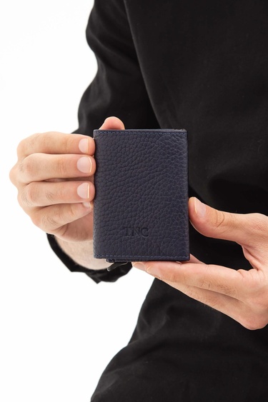  Tamer Tanca Erkek Hakiki Deri Lacivert Kartlık