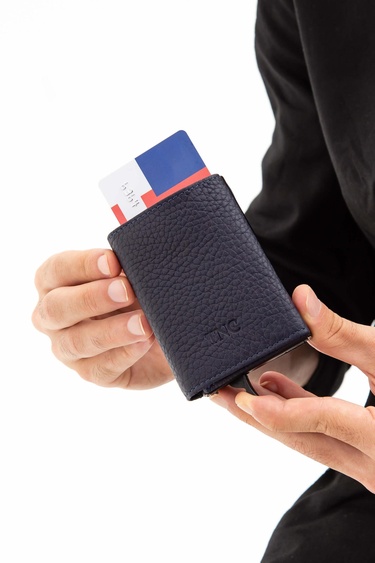  Tamer Tanca Erkek Hakiki Deri Lacivert Kartlık