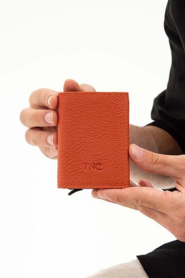  Tamer Tanca Erkek Hakiki Deri Turuncu Kartlık