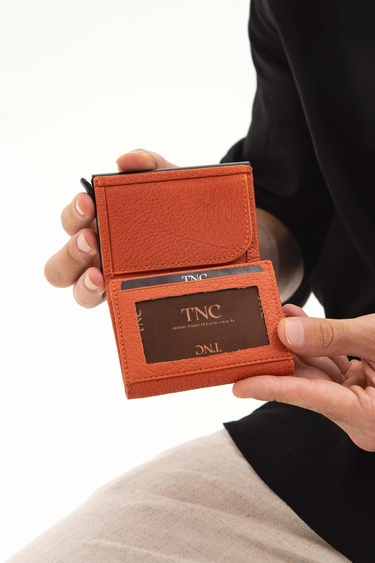  Tamer Tanca Erkek Hakiki Deri Turuncu Kartlık