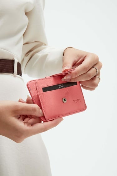  Tamer Tanca Unisex Hakiki Deri Açık Pembe Kartlık