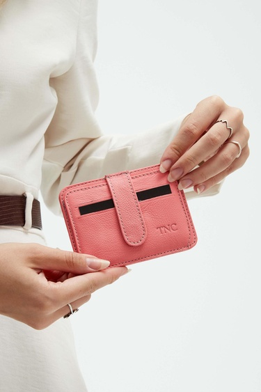  Tamer Tanca Unisex Hakiki Deri Açık Pembe Kartlık