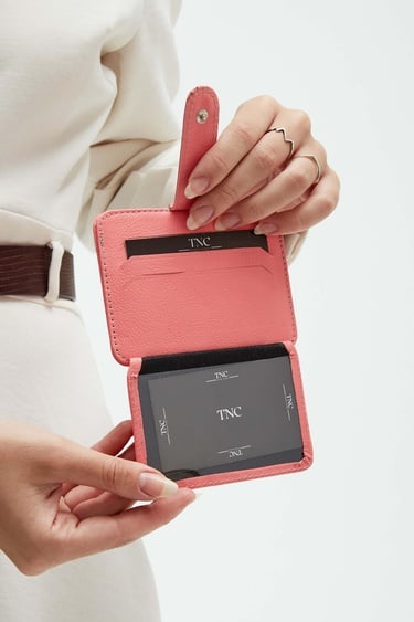  Tamer Tanca Unisex Hakiki Deri Açık Pembe Kartlık