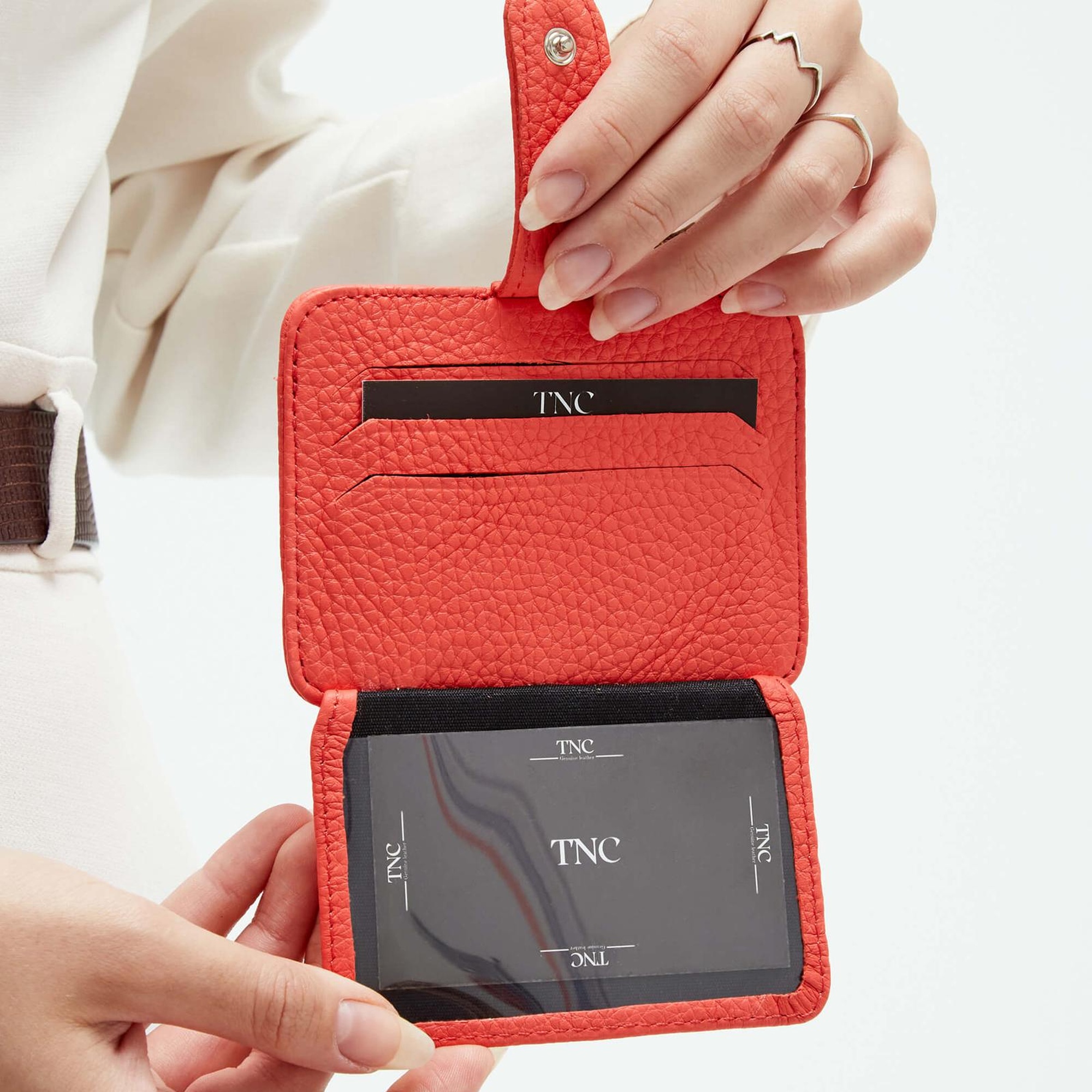 Tamer Tanca Unisex Hakiki Deri Yavruağzı Kartlık