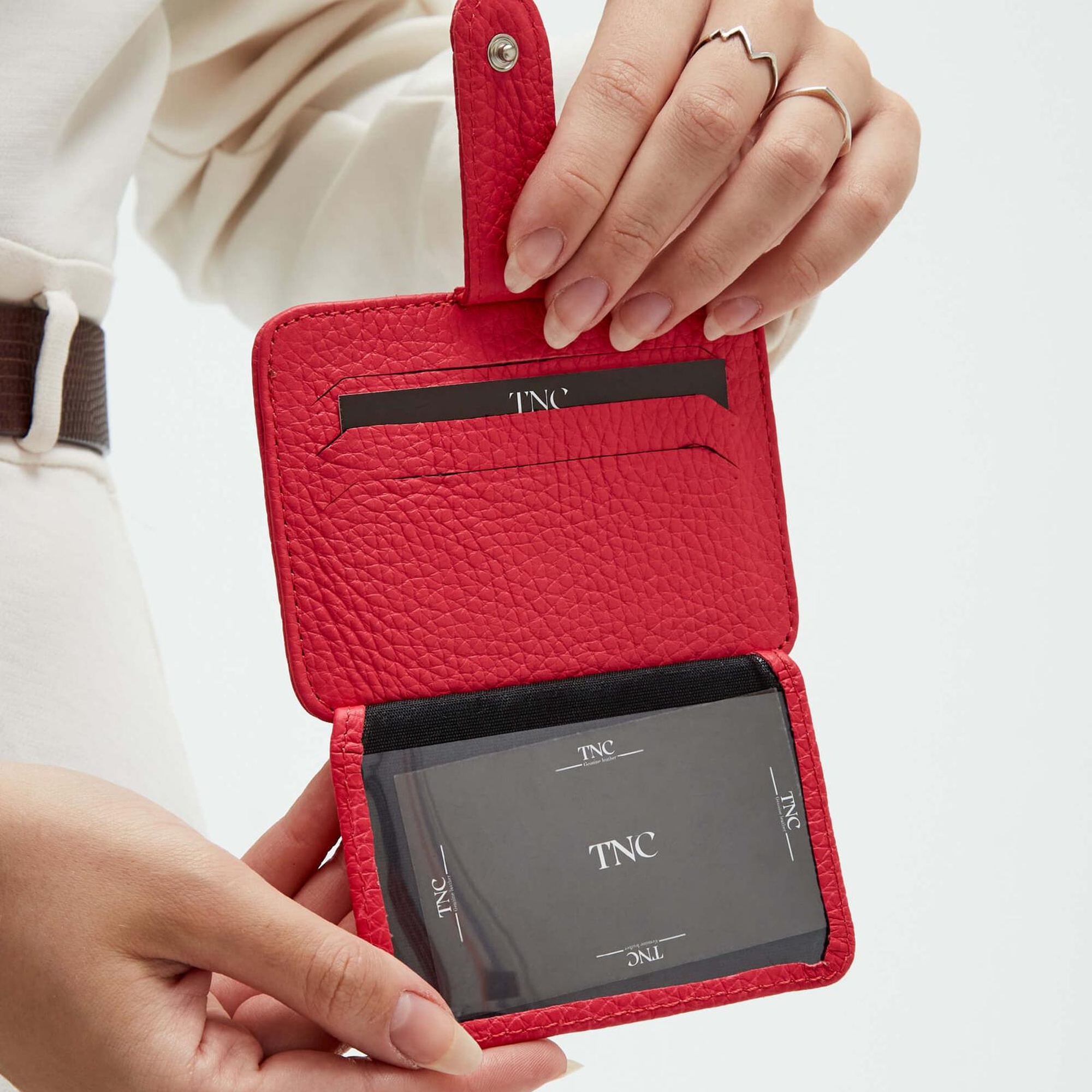 Tamer Tanca Unisex Hakiki Deri Fuşya Kartlık