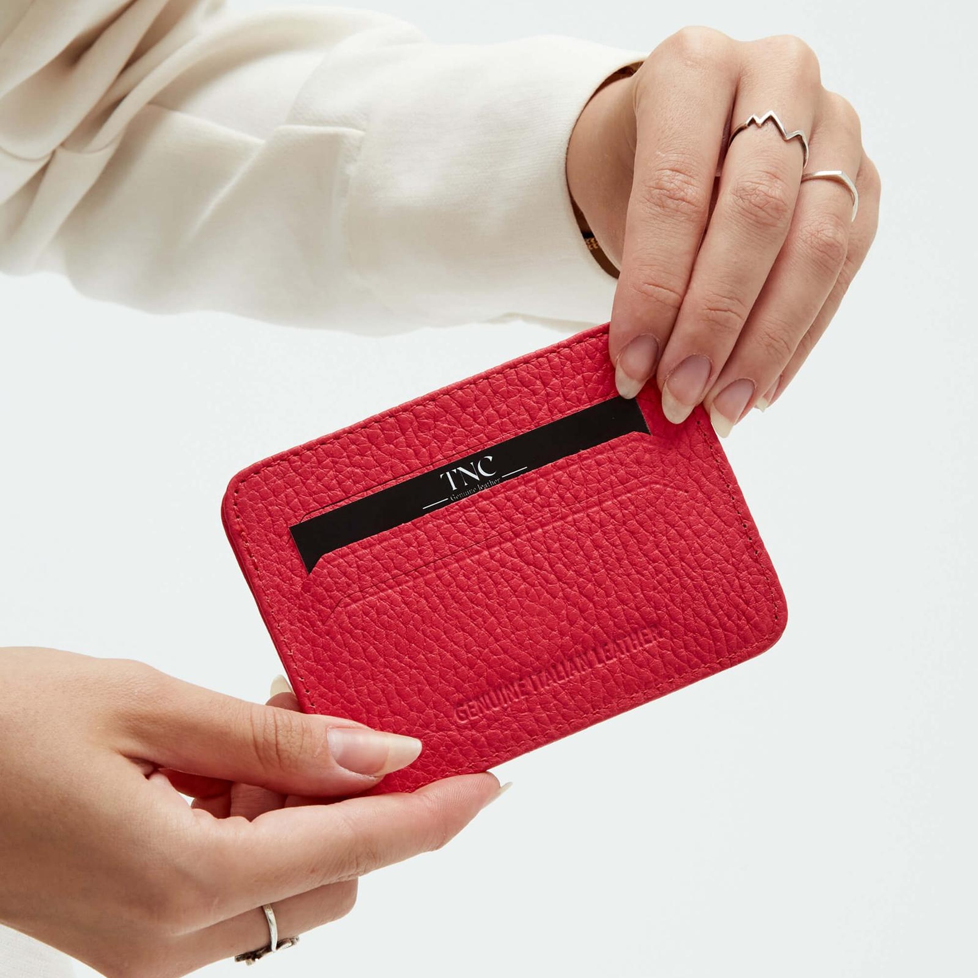 Tamer Tanca Unisex Hakiki Deri Fuşya Kartlık