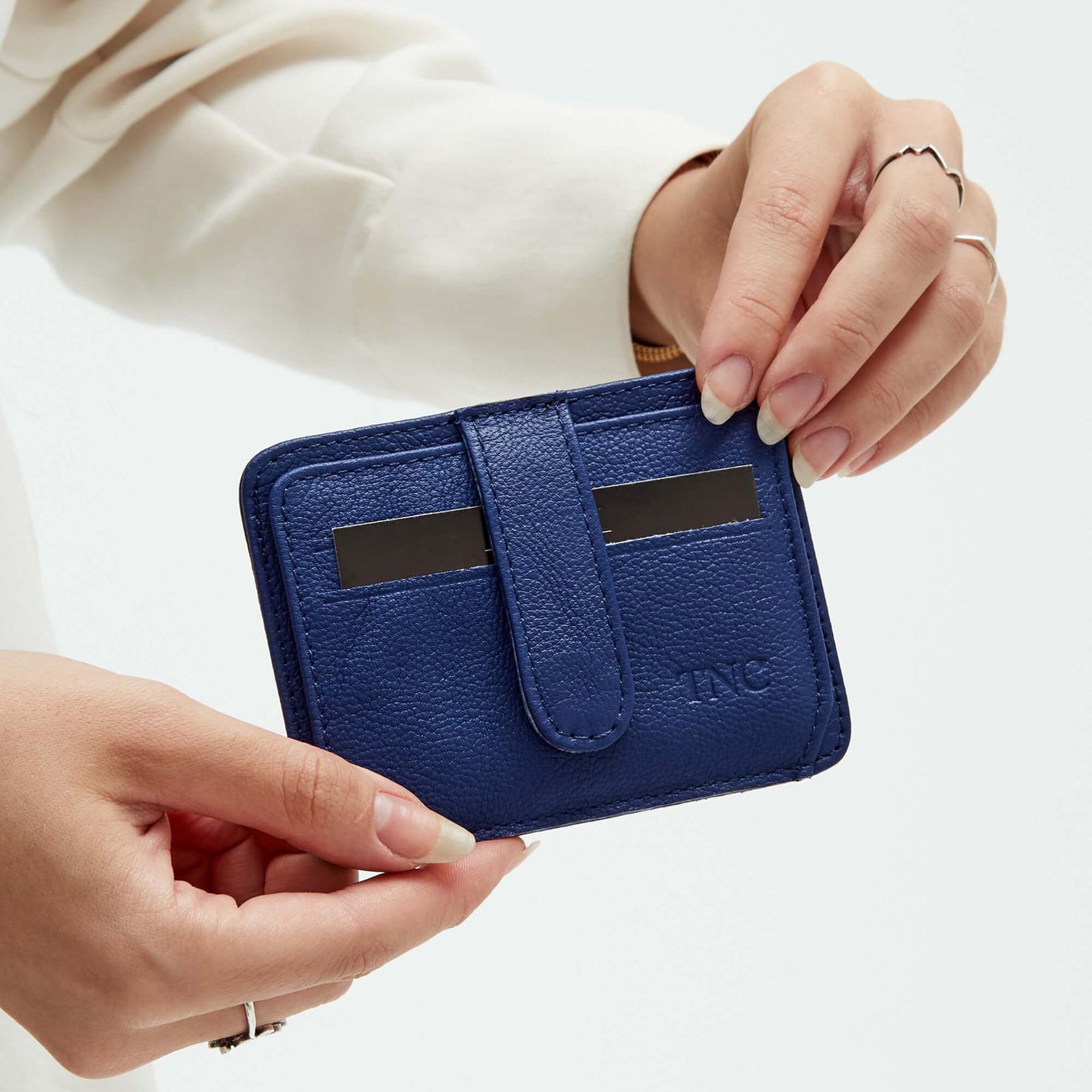 Tamer Tanca Unisex Hakiki Deri Lacivert Kartlık