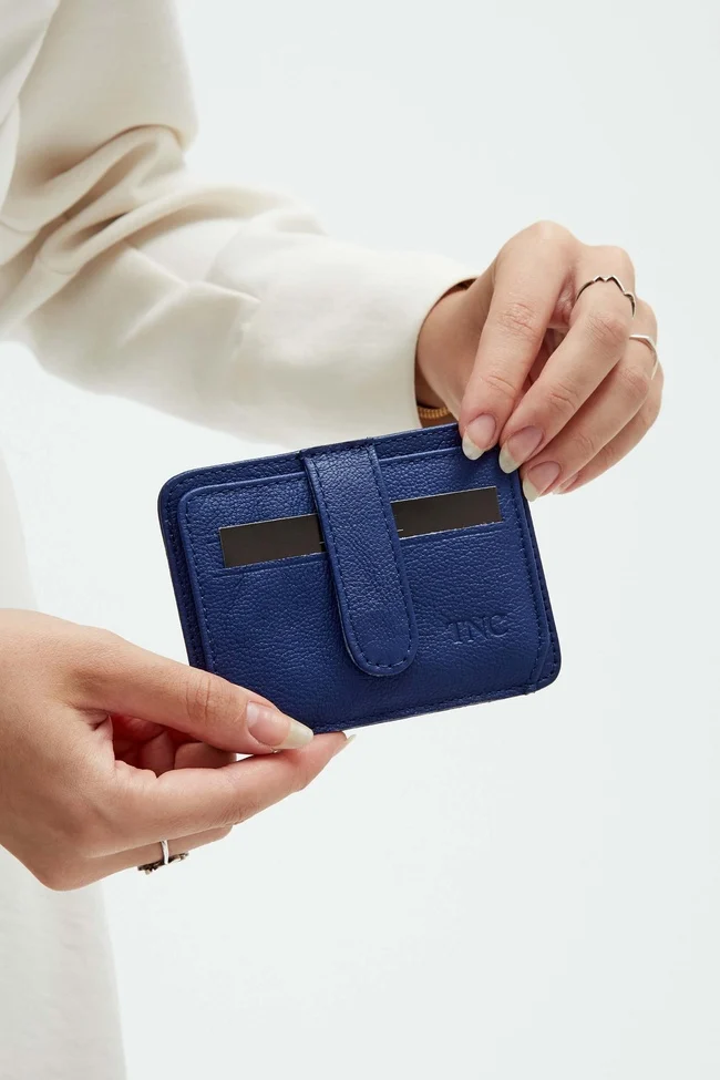  Tamer Tanca Unisex Hakiki Deri Lacivert Kartlık