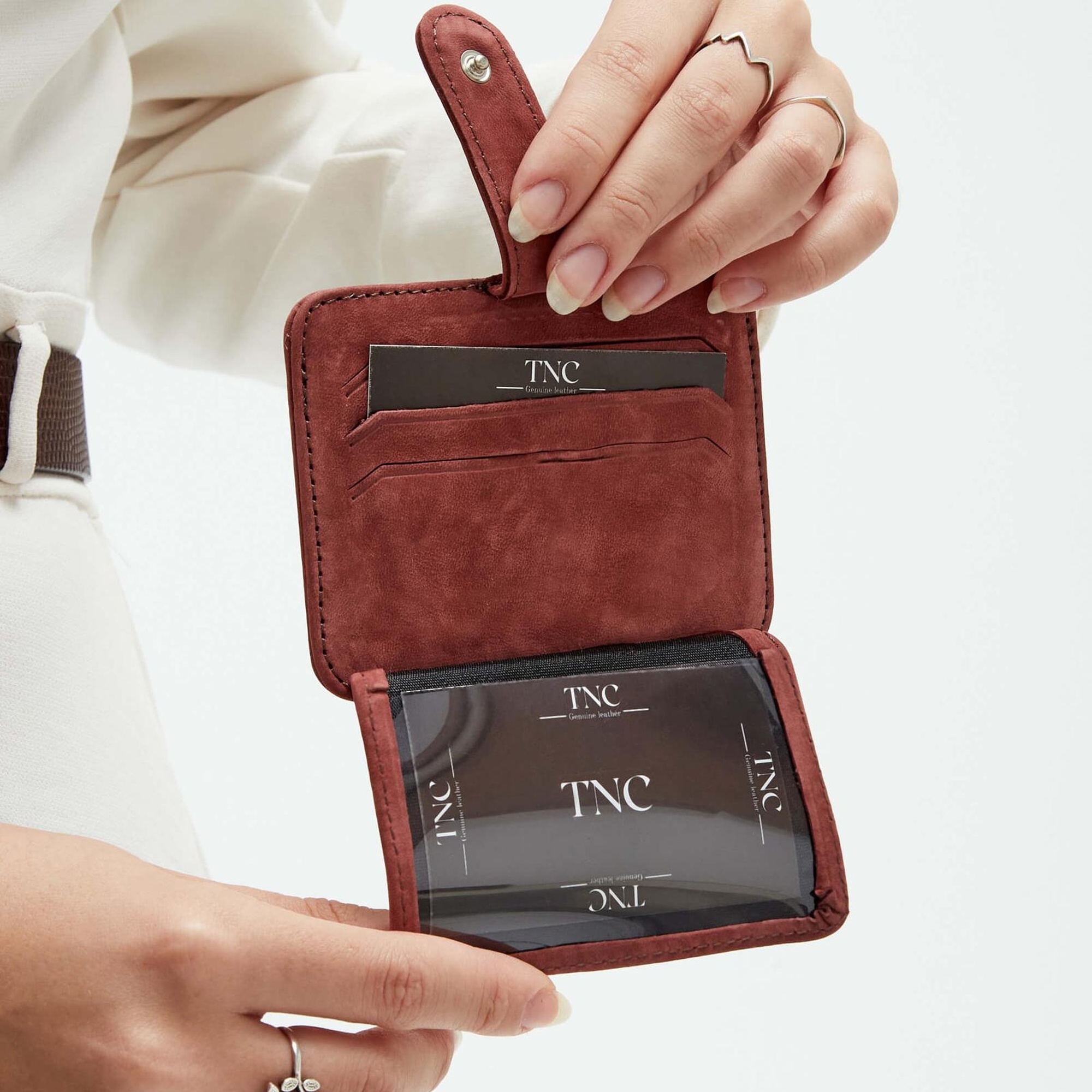 Tamer Tanca Unisex Hakiki Deri Bordo Kartlık