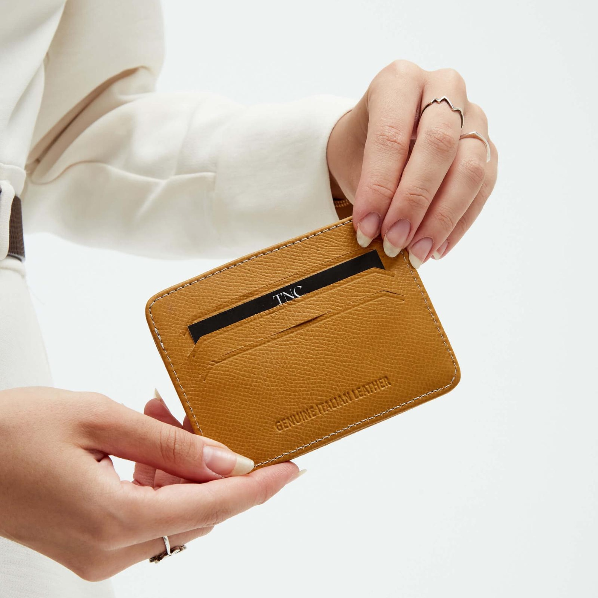 Tamer Tanca Unisex Hakiki Deri Hardal Kartlık