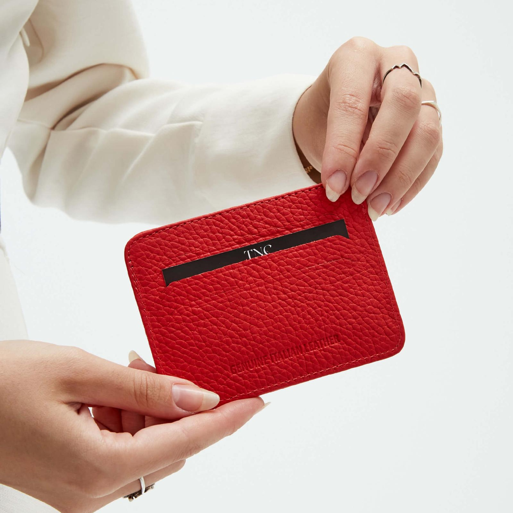 Tamer Tanca Unisex Hakiki Deri Kırmızı Kartlık