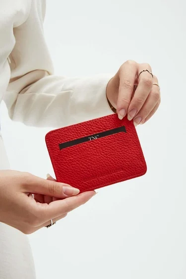  Tamer Tanca Unisex Hakiki Deri Kırmızı Kartlık