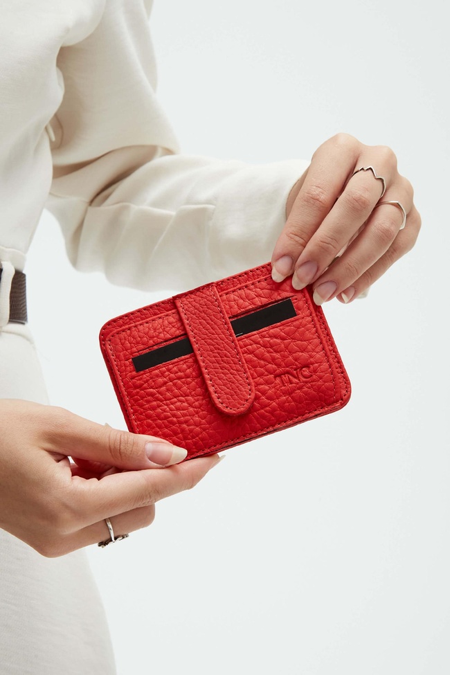  Tamer Tanca Unisex Hakiki Deri Kırmızı Kartlık