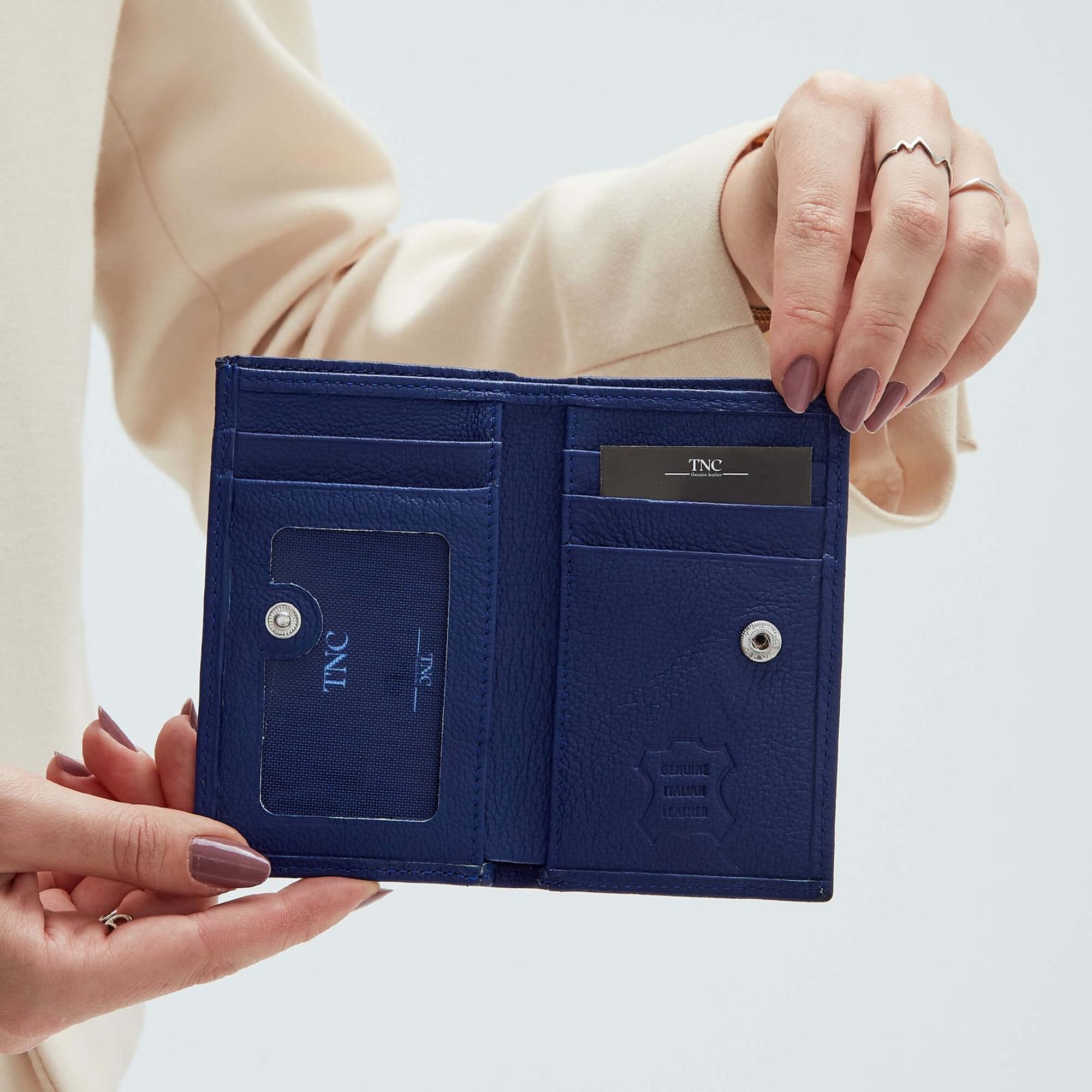 Tamer Tanca Erkek Hakiki Deri Lacivert Kartlık