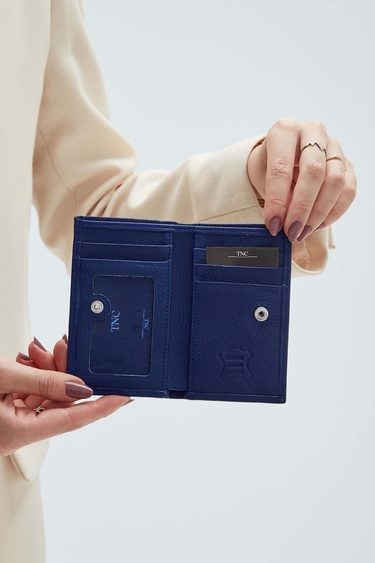  Tamer Tanca Erkek Hakiki Deri Lacivert Kartlık