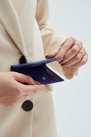  Tamer Tanca Erkek Hakiki Deri Lacivert Kartlık