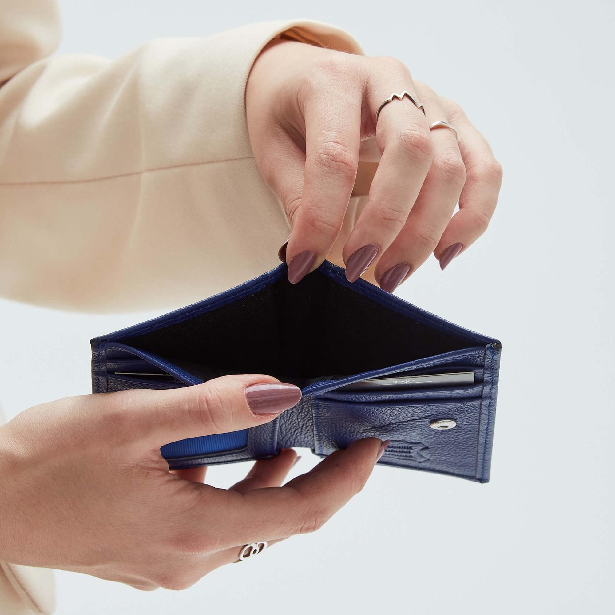 Tamer Tanca Erkek Hakiki Deri Lacivert Kartlık