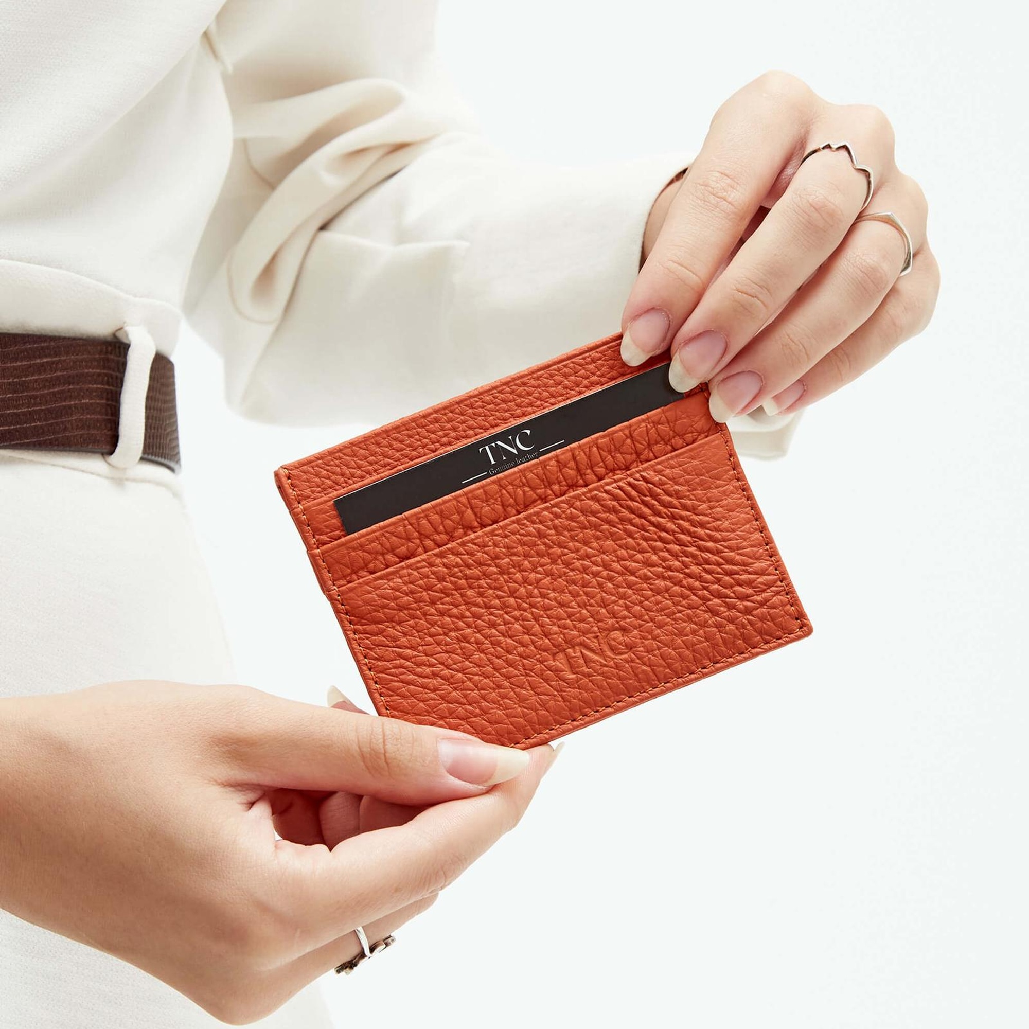 Tamer Tanca Unisex Hakiki Deri Kiremit Kartlık