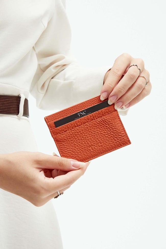  Tamer Tanca Unisex Hakiki Deri Kiremit Kartlık