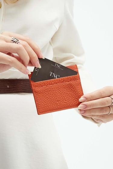  Tamer Tanca Unisex Hakiki Deri Kiremit Kartlık