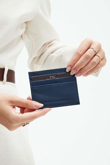  Tamer Tanca Unisex Hakiki Deri Lacivert Kartlık