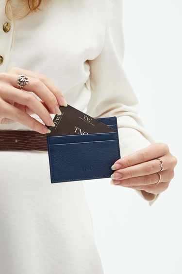  Tamer Tanca Unisex Hakiki Deri Lacivert Kartlık