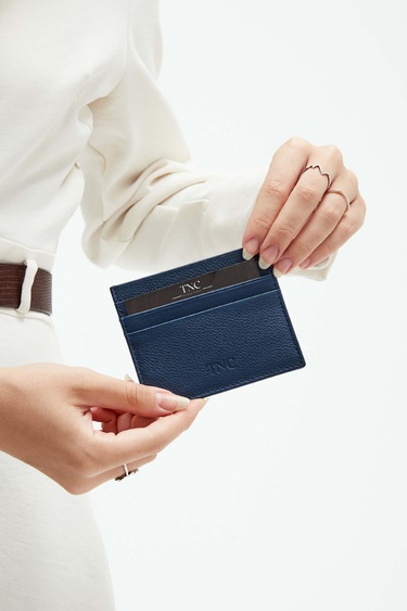  Tamer Tanca Unisex Hakiki Deri Lacivert Kartlık