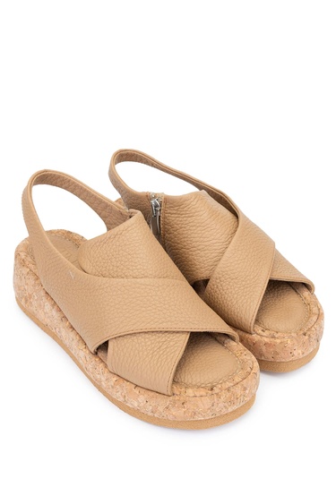  Tamer Tanca Kadın Hakiki Deri Vizon Sandalet Düz