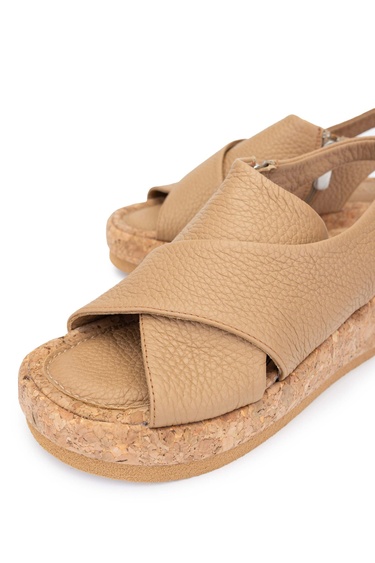  Tamer Tanca Kadın Hakiki Deri Vizon Sandalet Düz