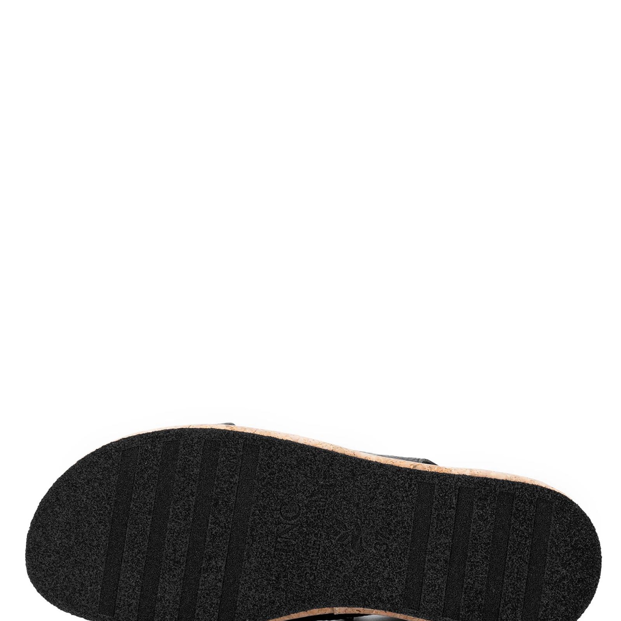 Tamer Tanca Kadın Hakiki Deri Siyah Sandalet Düz