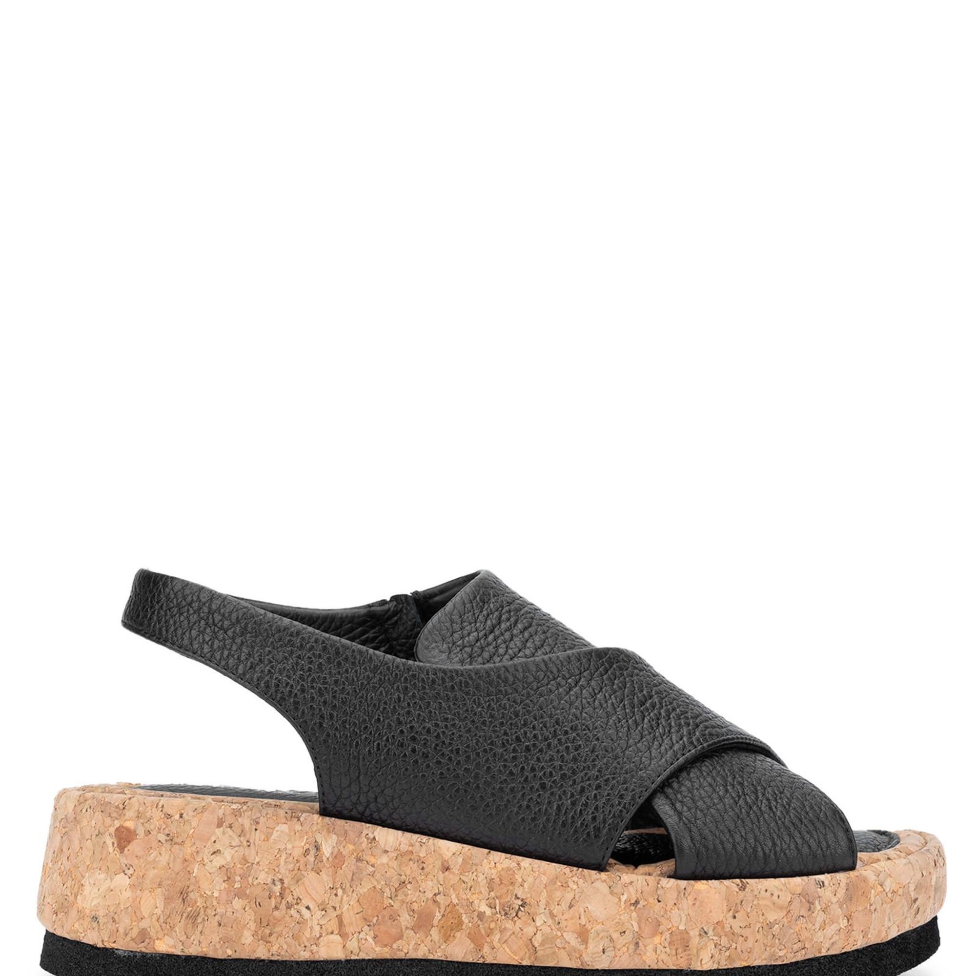 Tamer Tanca Kadın Hakiki Deri Siyah Sandalet Düz